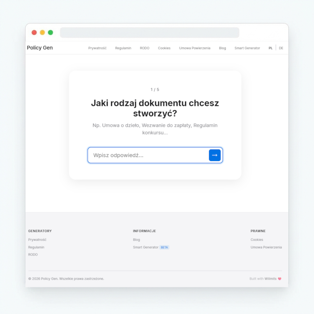 Interfejs generatora dokumentów